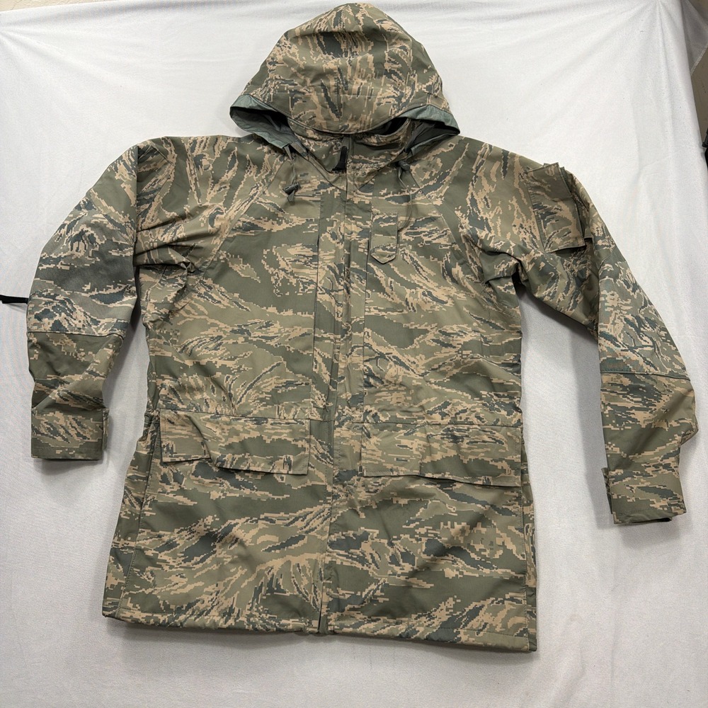 US Air Force APECS Jacket Mens Medium Regular Tiger Stripe ABU Hooded
